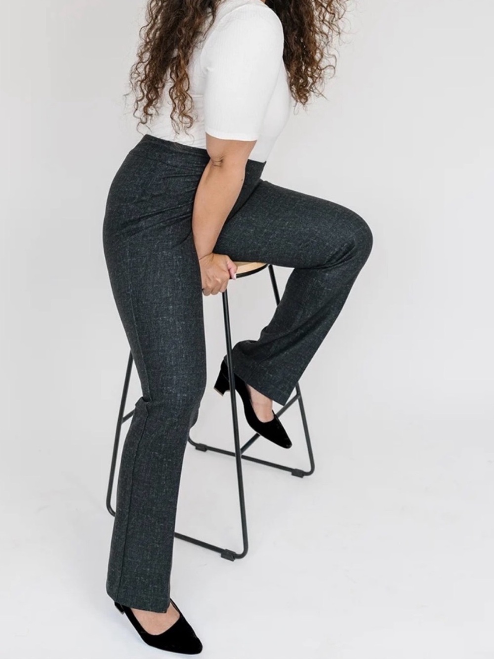 Thalian Jena Slim Fit Straight Leg Ponte Dress Pant - Black, Size 8